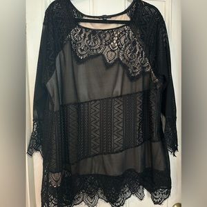 Lane Bryant pretty lace too with nude color liner